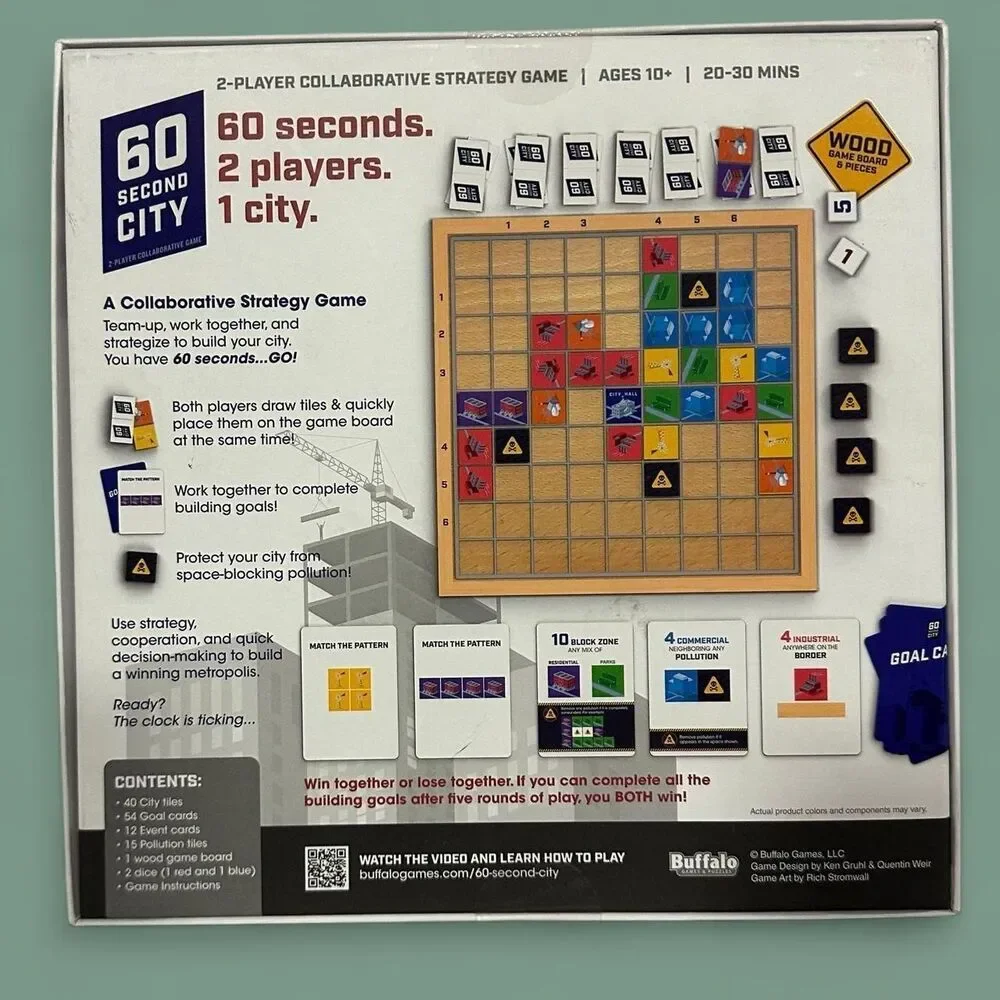 60 Second City Board Game - Brand New Sealed Two Player
